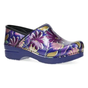PROFESSIONAL CLOG INDIGO FLORAL PATENT