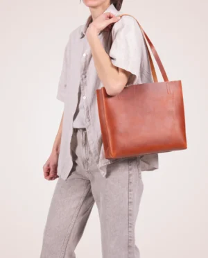 PAPERBAG SHOPPER COGNAC