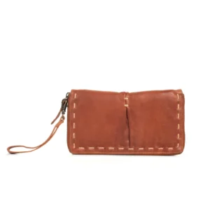 PAOLA CLUTCH WALLET - COGNAC