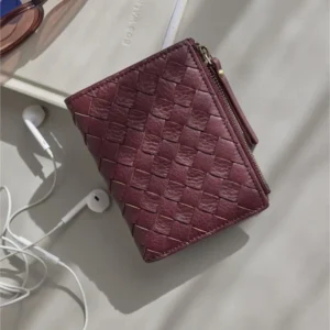 JAMIE WALLET WOVEN DARK CHERRY