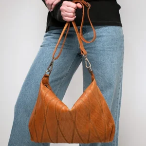 AVERY DIAMOND STITCH CROSSBODY COGNAC