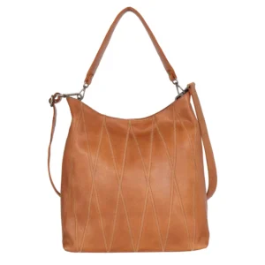 BREE DIAMOND STITCH CROSSBODY COGNAC